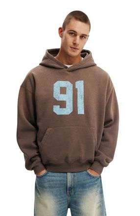 Cotton On Mens Box Fit Graphic Hoodie in Washed Chocolate Ninety One at Nordstrom, Size Xx-Large