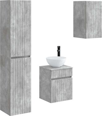 vidaXL Juego De Muebles De Ba&ntilde;o 3 Uds. Gris Hormig&oacute;n Vidaxl