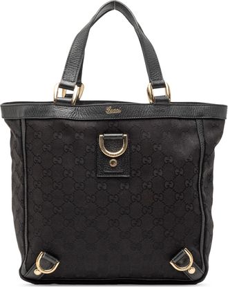 Gucci Pre-owned Womens Gg Canvas Abbey D Ring Tote - Black Textile - One Size