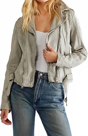 Mauritius Wild 2 Regular Fit Leather Jacket In Stone