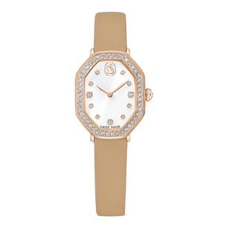Swarovski Dextera Octagon Horloge - Dames - Horloges - Geel - ONE Size - Leer - Accessoires