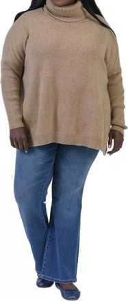 Maison Montagut Clara Loose Fitting Turtleneck Sweater In Camel