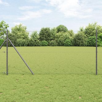 Berkfield Home Hexagon Fence Grey 1.4x25 m Steel
