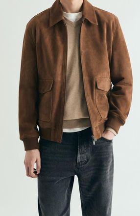Scalpers Suede Bomber Jacket in Brown at Nordstrom, Size Xx-Large