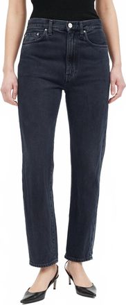 Toteme Straight High Waist Jeans In Black