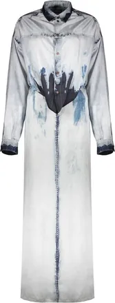 Diesel Tweedelige outfit met denim effect en oversized rok - Dames - Shirt Kleedjes - Blauw - S - Denim - Kleedjes