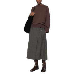 Brunello Cucinelli Cashmere Ronde Hals Trui - Dames - Truien - Bruin - Maat: M Kasjmier