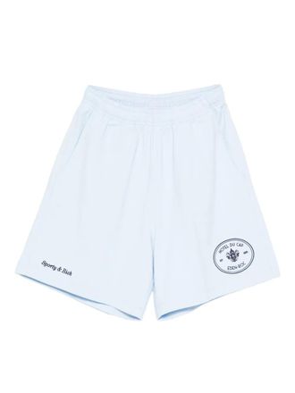 Sporty & Rich x Hotel Du Cap Eden Roc Eden Crest embroidered mini shorts - Blue