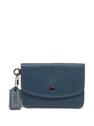 Coach leather card pouch - Blu