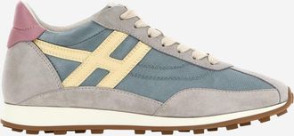 Hogan Womens Sneakers Leather & Technical Fabric Multicolour And Rubber Trainers