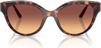 Michael Kors Nagoya 53mm Gradient Cat Eye Sunglasses in Luggage Tortoise /Brown at Nordstrom