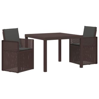 vidaXL Conjunto De Comedor De Jard&iacute;n 3 Uds. Marr&oacute;n Y Antracita Pp Vidaxl