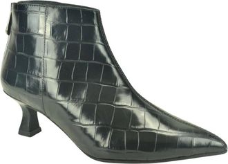 Pedro Miralles Croco Botje +tip 4cm - Dames - Laarzen met Hak - Zwart - 39 EU - Schoenen