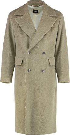 HUGO BOSS Double-Breasted Coat In Alpaca Blend