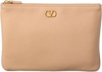 Valentino Vlogo Signature Leather Pouch