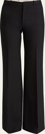 Chloé Flared Crepe Wool Trousers