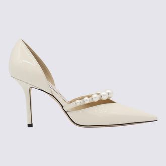 Jimmy Choo London White Leather Pumps