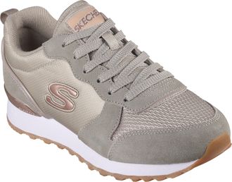 Skechers Sneaker SKECHERS OG 85 - GOLDN GURL, Damen, Gr. 35, grau (salbeigr&uuml;n), Synthetik, Textil, Veloursleder, Schuhe Sneaker, Schn&uuml;rschuh, Original-Retro-Jo