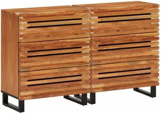 vidaXL Aparador 2 Piezas Madera Maciza Acacia 60x34x75 Cm Vidaxl