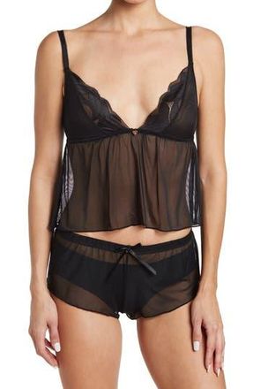 Rachel Roy RACHEL ROY Soft Cup Camidoll Set in 4/Black at Nordstrom Rack, Size Large