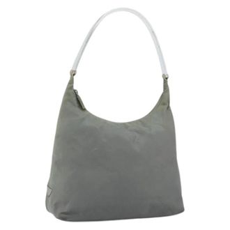 Prada Pre-owned Vintage Nylon Handtas - Dames - Vintage Schoudertas - Grijs - ONE Size - Nylon - Vintage