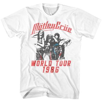 American Classics Motley Crue 1981 American Heavy Metal Rock Band World Tour White Adult T-Shirt - White - Large