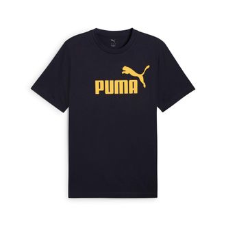 Puma T-Shirt PUMA ESS NO. 1 LOGO TEE (S), Herren, Gr. S, blau (new navy), Jersey, Obermaterial: 100% Baumwolle, bedruckt, regular fit normal, Rundhals, Shi