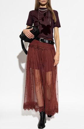 AllSaints T-shirt Athea, Womens, Burgundy