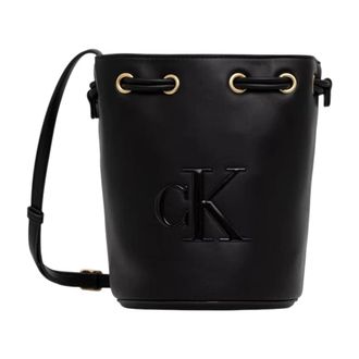 Calvin Klein Bucket Bags, female, Black, Size: ONE SIZE Bold Small Bucket Bag
