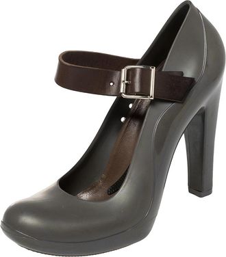 Marni Grey Jelly And Leather Mary Jane Pumps
