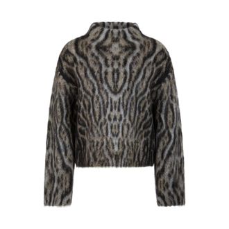 Marc Cain Ozelot Pullover - Dames - Truien - Veelkleurig - Maat: 2XL Wol