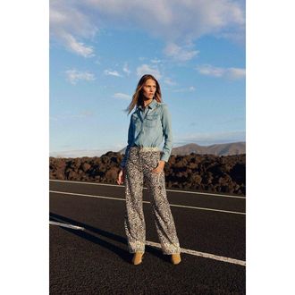 La petite &eacute;toile Broek met wijde pijpen en print, PAULINA