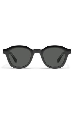 Quay Roll Film 47mm Small Polarized Square Sunglasses in Black/Smoke Polarized at Nordstrom