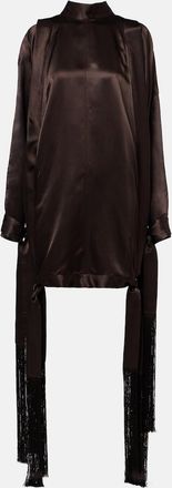 Ferragamo Fringed satin minidress
