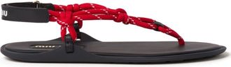 Miu Miu cord-strap leather sandals - women - Leather - 40 - Red
