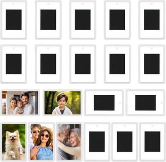 OEM Inserti Magnetici Per Frigorifero A Forma Di Cornice Portafoto (20 Pezzi) - 7 X 4,5 Cm - Magneti Trasparenti In Acrilico Per Frigorifero - Regalo Per 