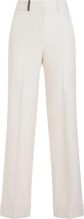 PESERICO Wide Broeken - Dames - Wijde Broeken - Beige - L - Polyester - Broeken