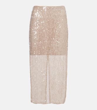 Veronica Beard Allora sequined midi skirt