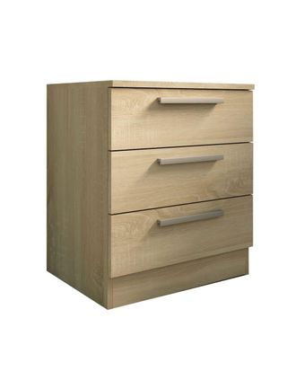 Home Heavenly Mesita de noche 3 cajones 50x40x59 cm color roble