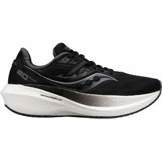 Saucony Womens Triumph 20 Running Shoes In Black/white Noir/blanc