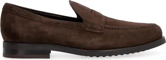 Tod's Mens Loafers Brown Suede Leather