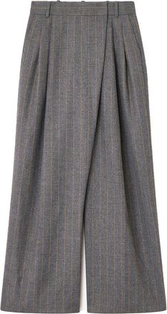 Ganni Brushed Wool Stripe Mid Waist Pants