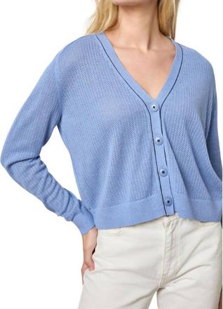 Lilla P Saddle Sleeve V-Neck Cardigan In Marlin