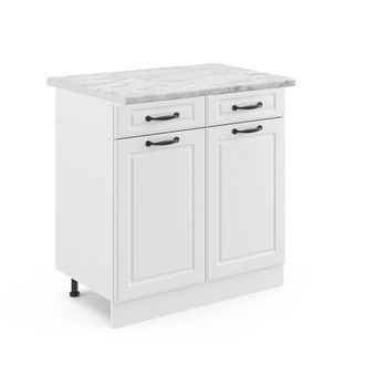 Vicco Mueble Bajo De Cocina R-line, Blanco Casa De Campo, 80 Cm, Et M&aacute;rmol