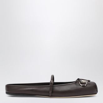 Gucci Dark brown leather mules with Horsebit detail