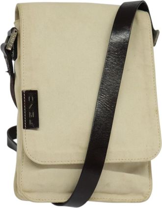 Fendi White Canvas Shoulder Bag (Pre-Owned)