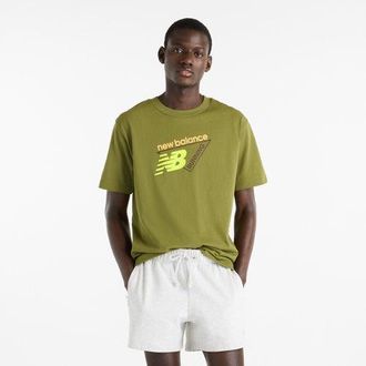 New Balance Hombre Classic Tri-Logo T-Shirt en Verde, Algod&oacute;n, Talla 2XL