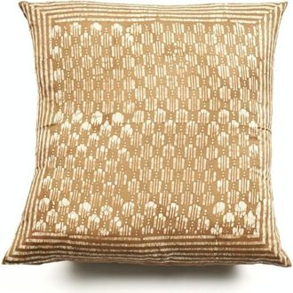 Studio Variously Oasis Charcoal Hand Crafted Wax Block Print Mulberry Silk Pillow - Cover Only in Gold/charcoal at Nordstrom