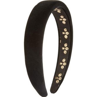 L. Erickson Adaline Padded Velvet Headband in Black at Nordstrom