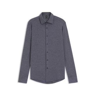 BOSS Slim-fit shirt in piqu&eacute; jersey